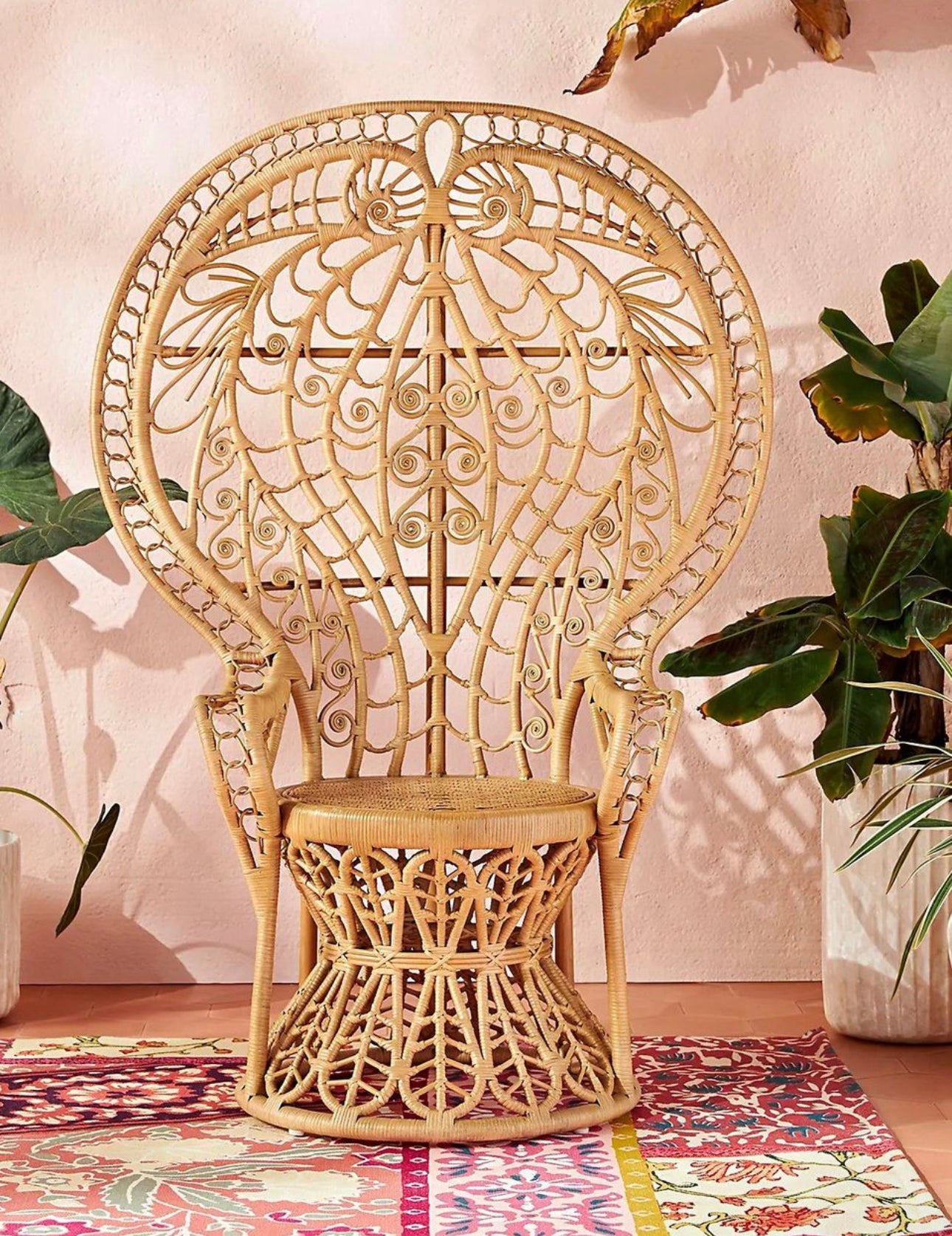 Emmanuelle Peacock Throne Chair Throne Wicker Chair
