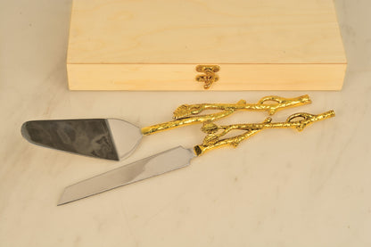 Gold Leaf Cake Serving Set