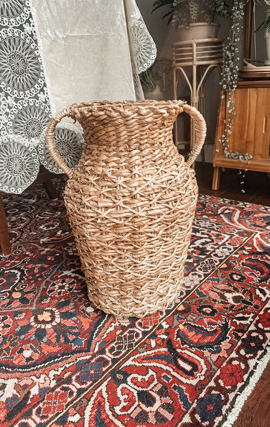 “Cottage” Woven Wicker Vase