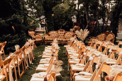 Assorted Chair Sashes with Dried and Faux Florals