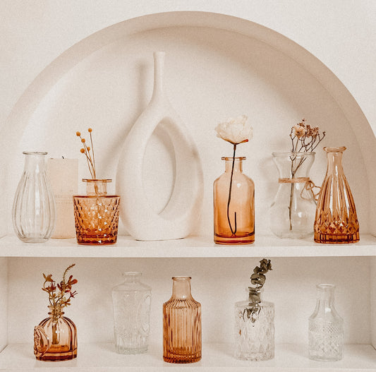 Amber Glass Bud Vases: Assortment