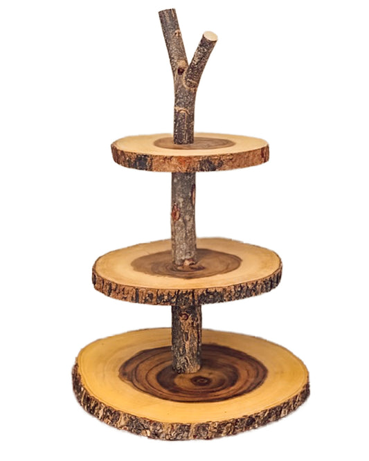 3 Tier Tree Bark Treat Stand